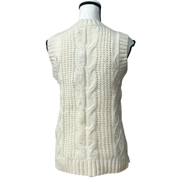 Vero Moda Briella V-neck Cable-Knit Sleeveless Sweater, S, Birch Melange - Picture 4 of 8